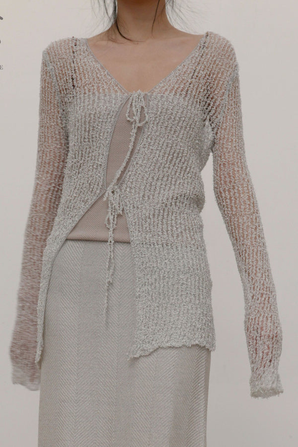 SWAYING/KNIT Washi Feather Cardigan SW22SST49 Grey PS46